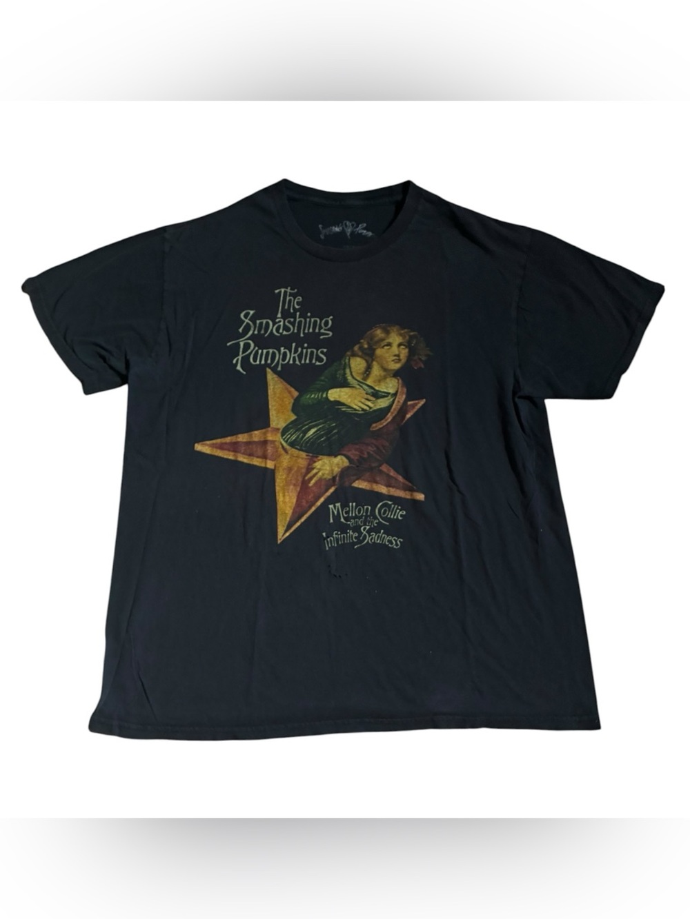 The Smashing Pumpkins Mellon Collie Graphic Band Distressed Tee Shirt Black